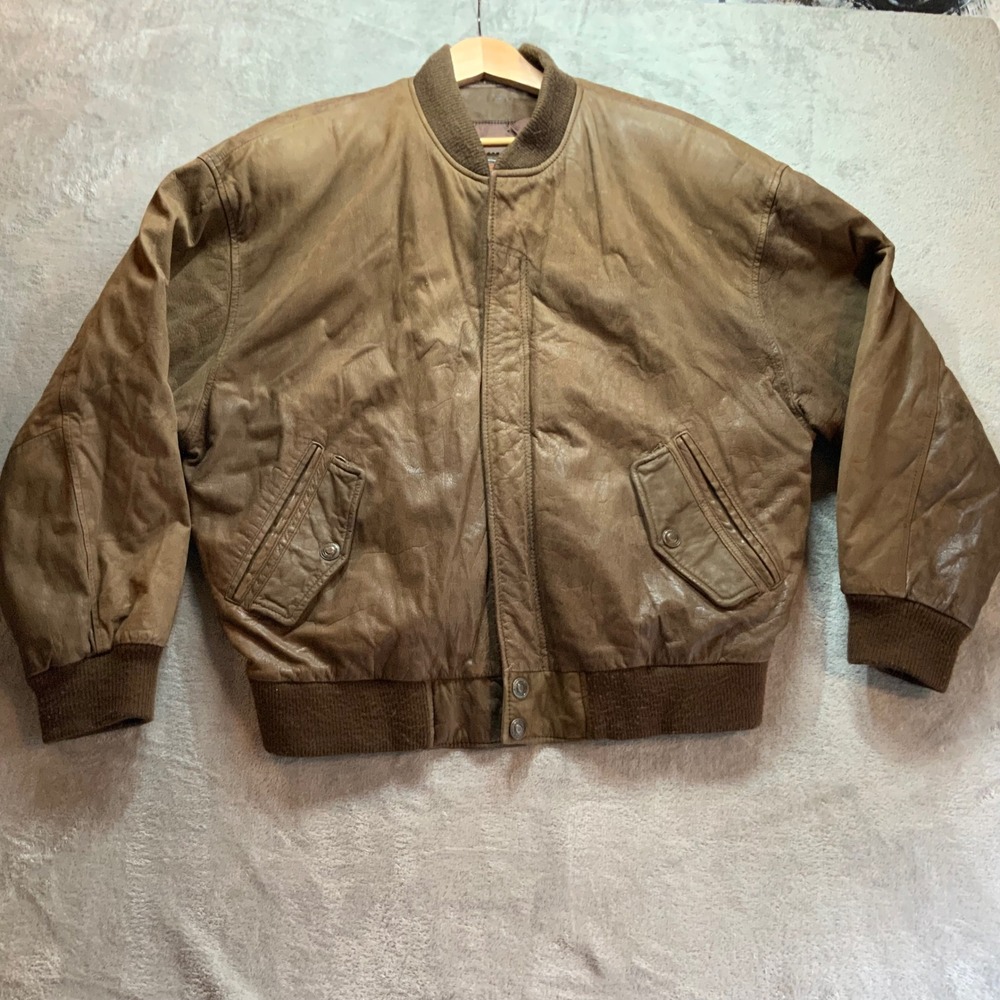 Adventure Bound Originals Wilsons Leather Bomber Jacket Brown Vintage Mens XL